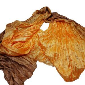 Orange Brown Crinkle Style Scarve scarf  Hombre 42x68"